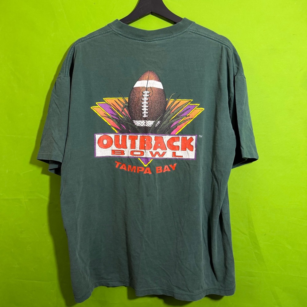 Vintage Soffe Outback Bowl Tampa Bay T-Shirt Mens XL Green Graphic Tee Football